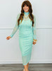 Sage Polka Dot Mesh Maxi Dress (Reg & Plus)