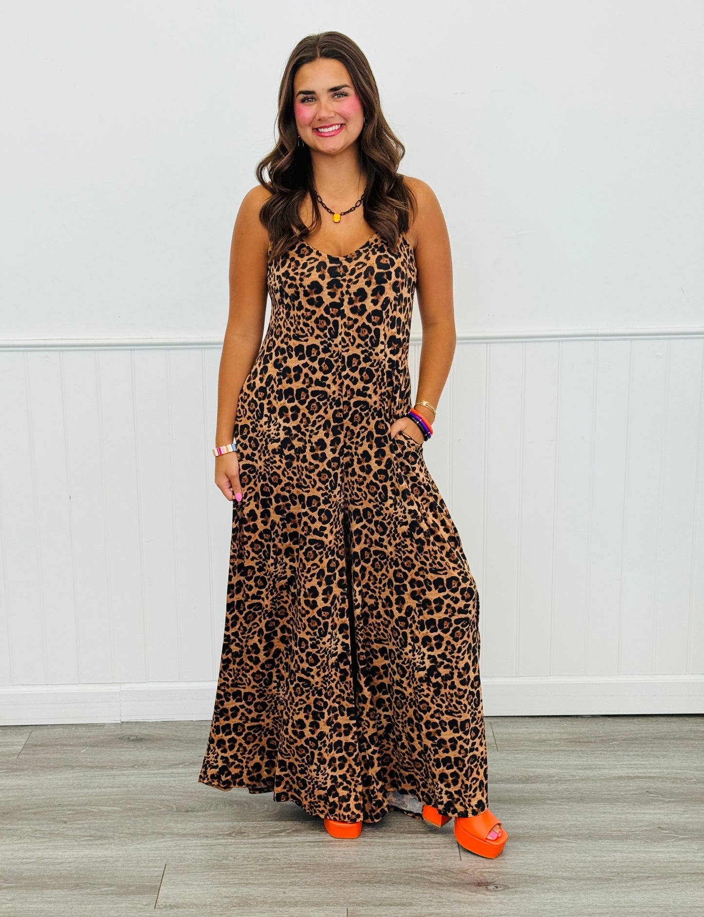 Animal Print Strappy Jumpsuit (Reg & Plus)