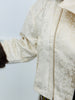 Gold Contrast Faux Fur Collar Zip Up Jacket (Reg. and Plus)