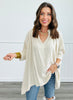 Solid 3/4 Sleeve Ruffle Detail Blouse (Reg. & Plus)