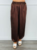 Brown Satin One Shoulder Top & Pants Set (Reg.)