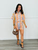 Denim Floral Print Top & Shorts Set (Reg.)