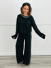 Black Pearl Trim Wide Leg Pants (Reg. & Plus)