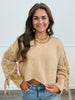 Taupe Cozy High Low Lace Up Sweater (Reg.)