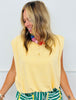 Striped Shoulder Pad Top (Reg & Plus)- 2 Colors
