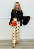 Taupe/Black Polka Dot Satin Pant (Reg & Plus)