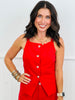 Red Classy Button Down Top (Reg.)