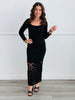 Black Diamond Cut Out Sweater Maxi Dress (Reg.)