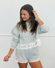 Heather Grey Terry & Lace Sweatshirt/Shorts Set (Reg.)