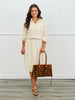 Taupe Button Up Maxi Shirt Dress (Reg. and Plus)