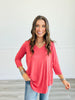 Solid V-Neck Mid Sleeve Top (Reg. & Plus)- 13 Colors