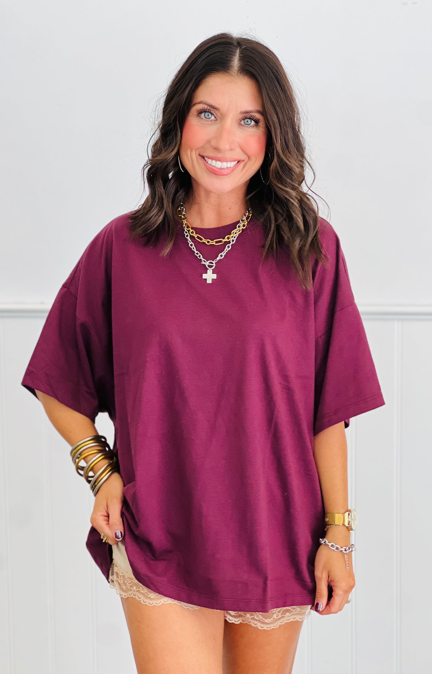 Crew Neck Oversized Tee (Reg.)- 4 Colors