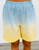 Ombre Rhinestone Short Sleeve Top & Shorts Set (Reg. & Plus)