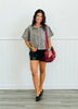 Leopard Denim Button Up Top (Reg.)
