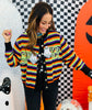 Queen Of Sparkles Striped 'Spooky' Icon Button Up Cardigan (Reg. and Plus)