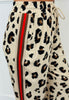 Red Animal Print Color Band Pants (Reg.)