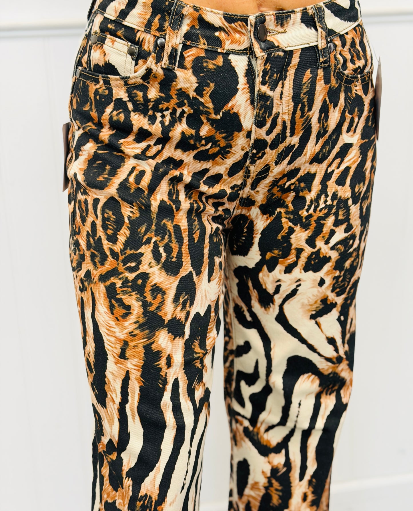 Mixed Animal Print Wide Leg Pants (Reg.)