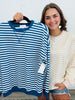 Essential Classic Striped Sweatshirt (Reg & Plus)-2 Colors