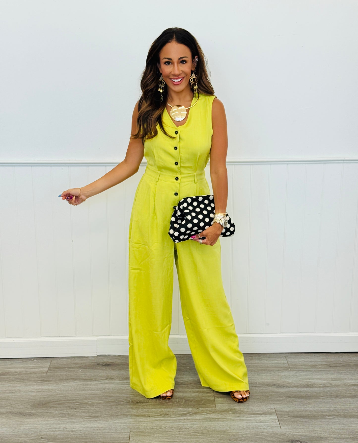 Lime Vest Bodice Jumpsuit  (Reg)