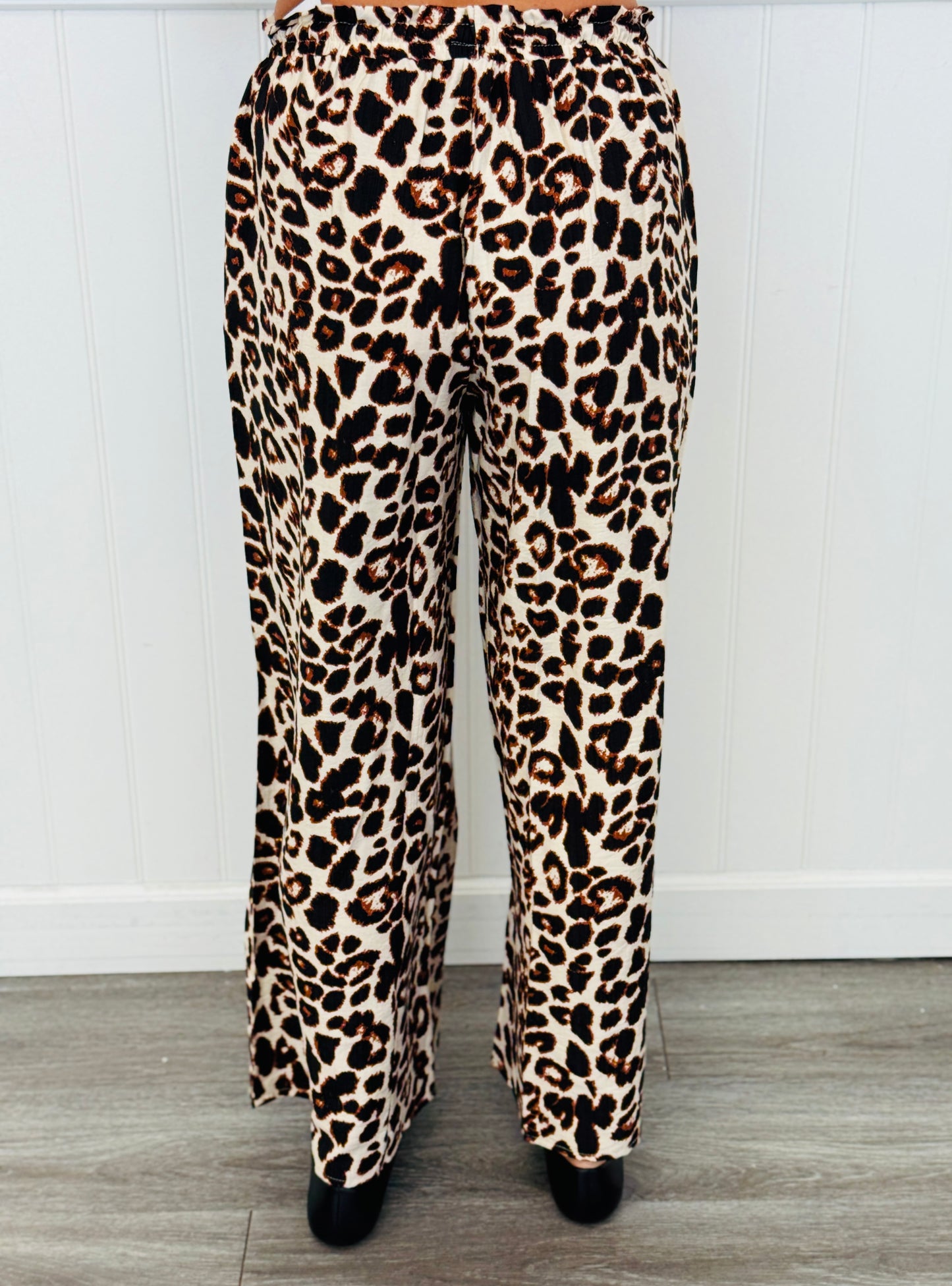 Leopard Combo Wide Leg Pants (Reg & Plus)