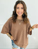 Andree Ribbed 3/4 Sleeves Relaxed Fit Top (Reg. & Plus)- 8 Colors