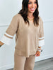 Mocha Contrast Sleeve Top (Reg & Plus)