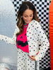 Cream Polka Dot Zip Up Jacket (Reg & Plus)