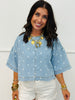 Light Denim Polka Dot Blouse (Reg.)