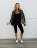 Black Ribbed Front Zipper Jumpsuit (Reg.)