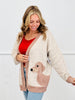 Taupe Oversized Doggy Button Up Cardigan (Reg.)