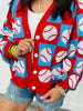 Queen Of Sparkles Red/Blue Checkered Baseball Cardigan (Reg. and Plus)