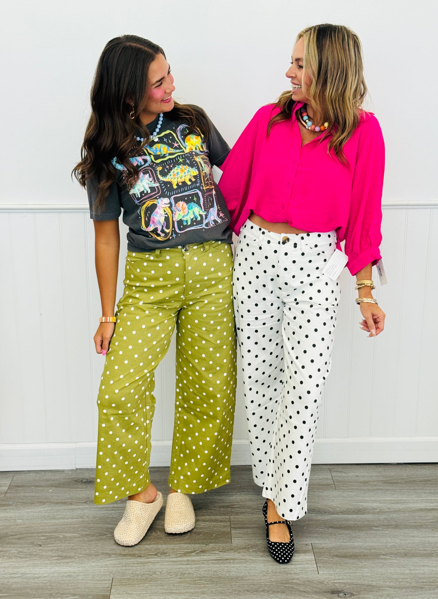 High Waist Polka Dot Barrel Pants Remix (Reg.) - 2 Colors