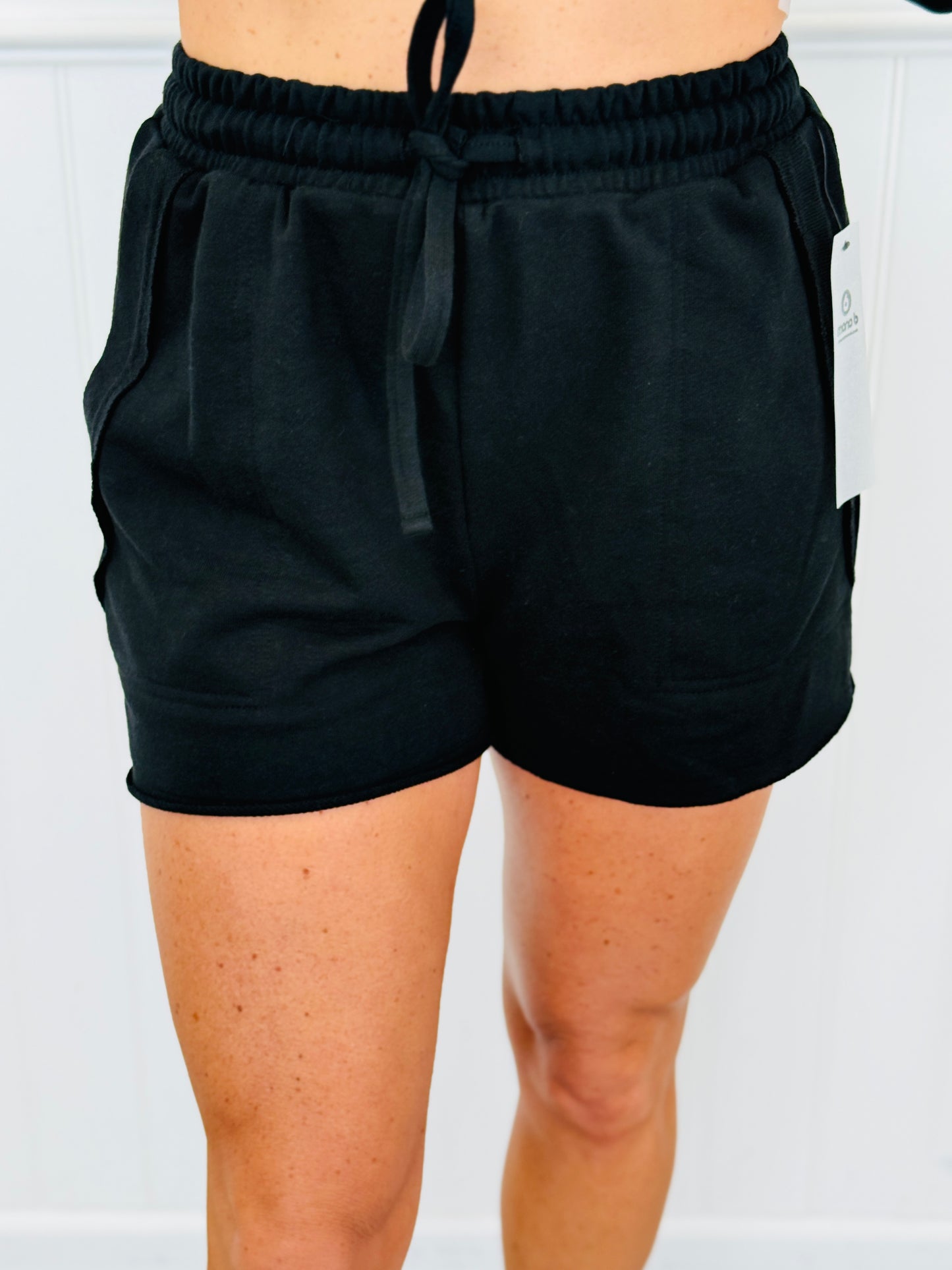 Black Half Zip LS Tee & Short Set (Reg.)