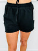 Black Half Zip LS Tee & Short Set (Reg.)