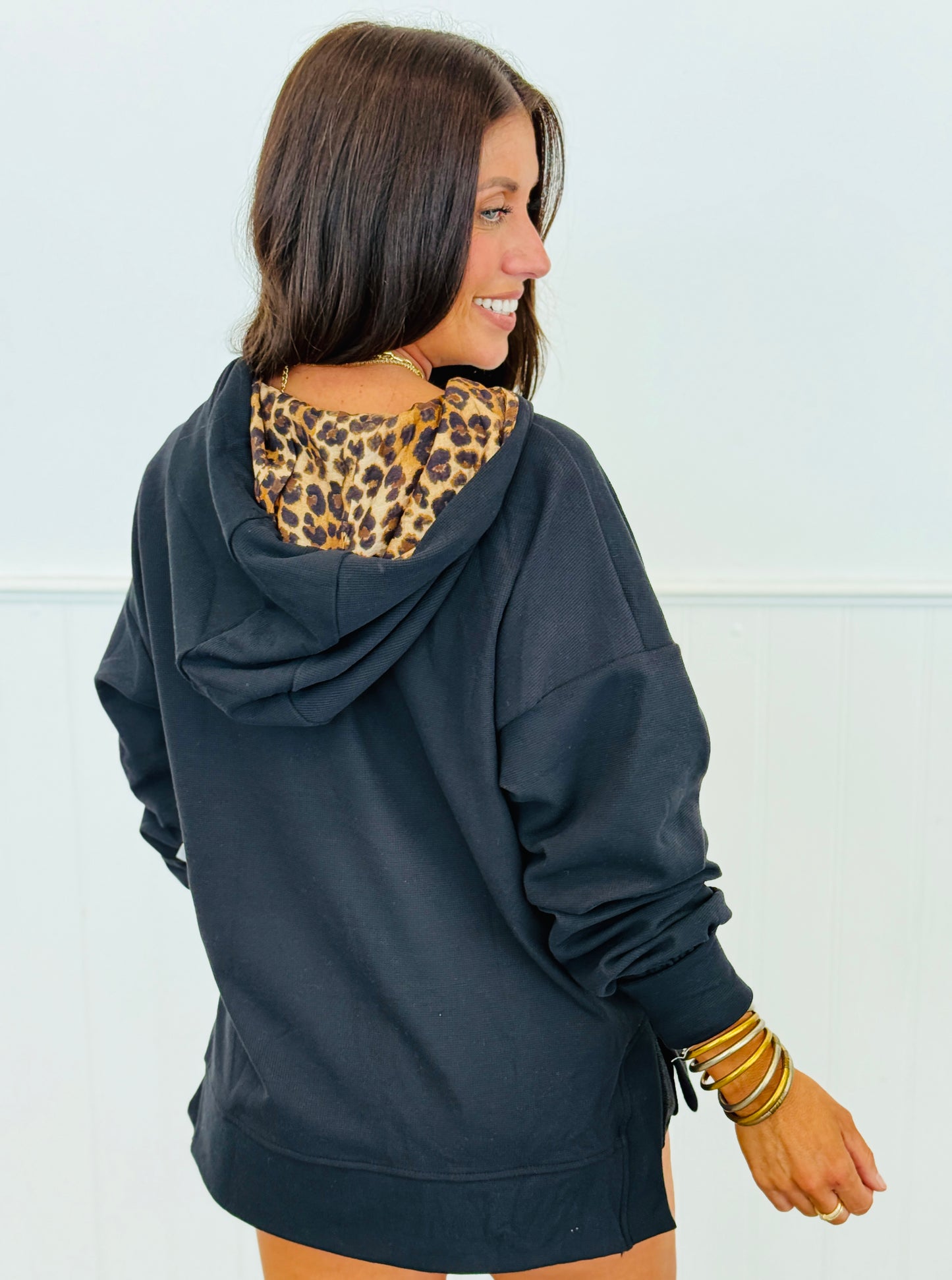 Contrast Animal Print Hoodie Sweatshirt (Reg.) - 2 Colors