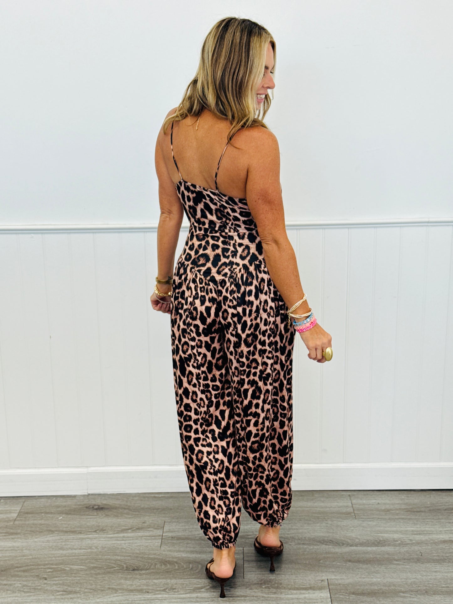 Leopard Print Spaghetti Strap Jumpsuit (Reg.)