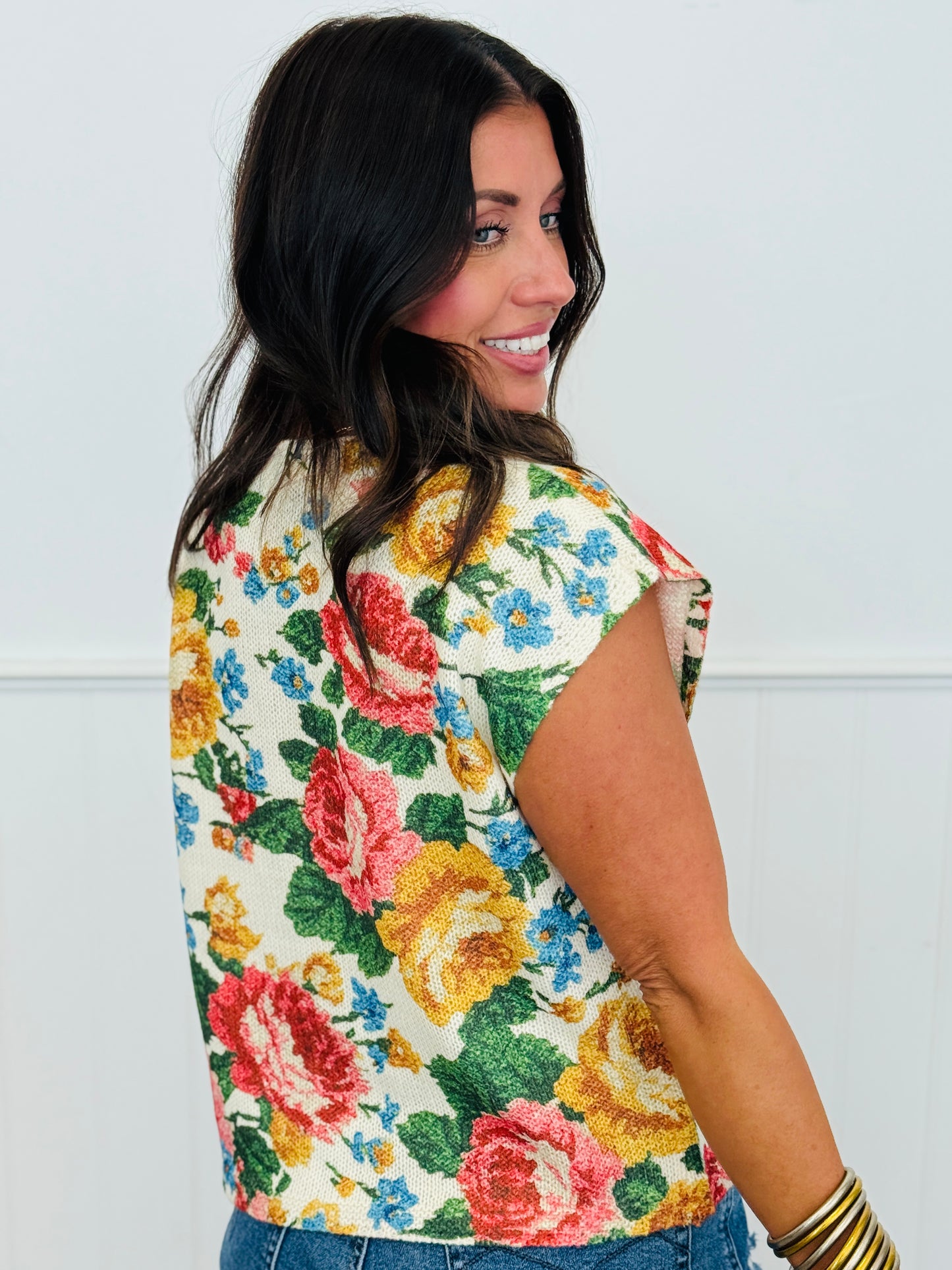 Floral Tapestry Button Up Top (Reg. and Plus)