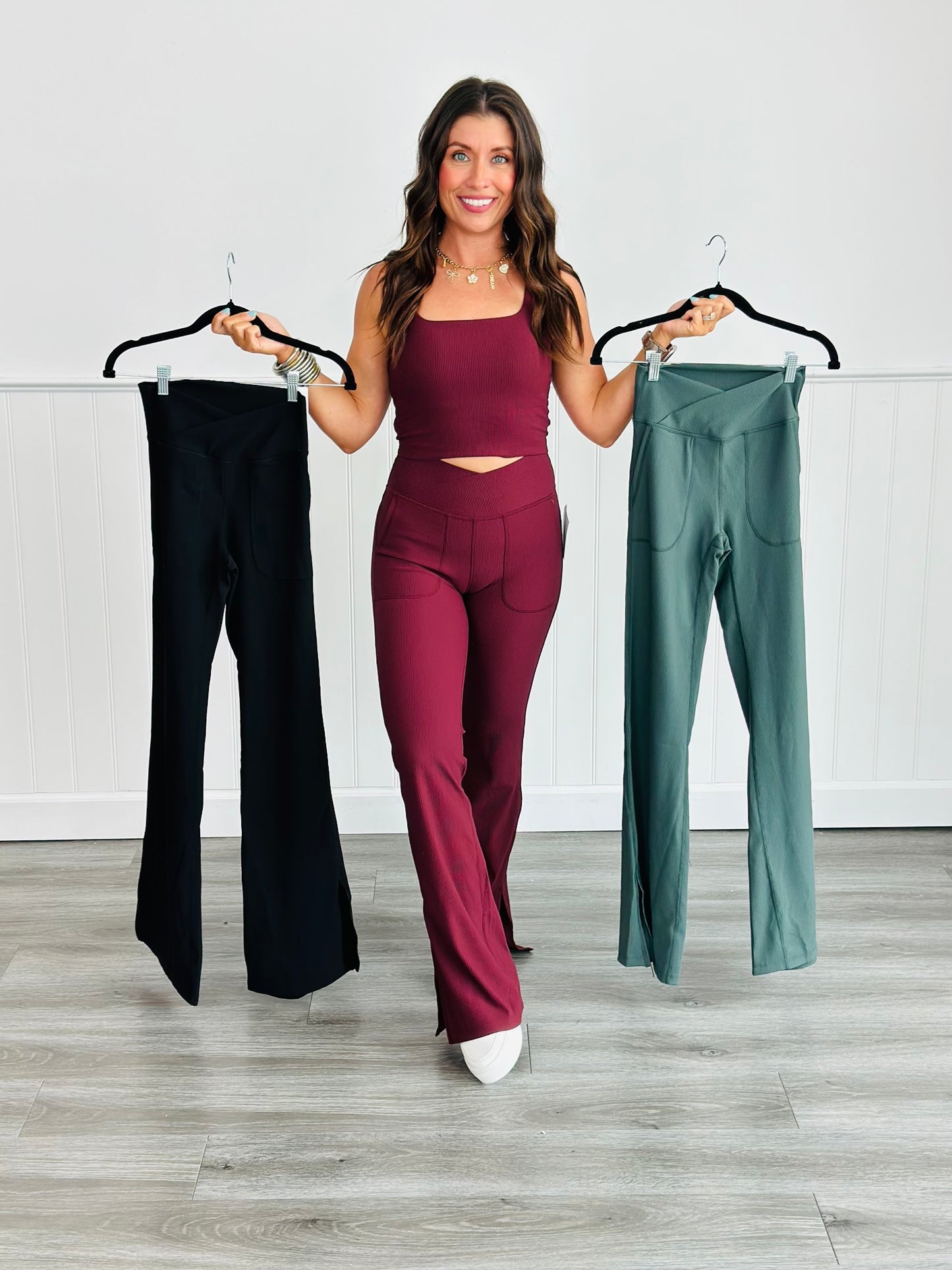 V-Waist Crossover Leggings (Reg & Plus) - 3 Colors