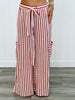 Striped Wide Leg Pants (Reg & Plus)-2 Colors