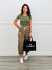Olive Leopard Wild Side Barrel Pants (Reg.)