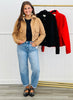 Essential Felt Snap Up Jacket (Reg & Plus)-3 Colors