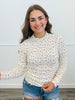 Floral Print Smocked Lettuce Edge Top (Reg.)-2 Colors