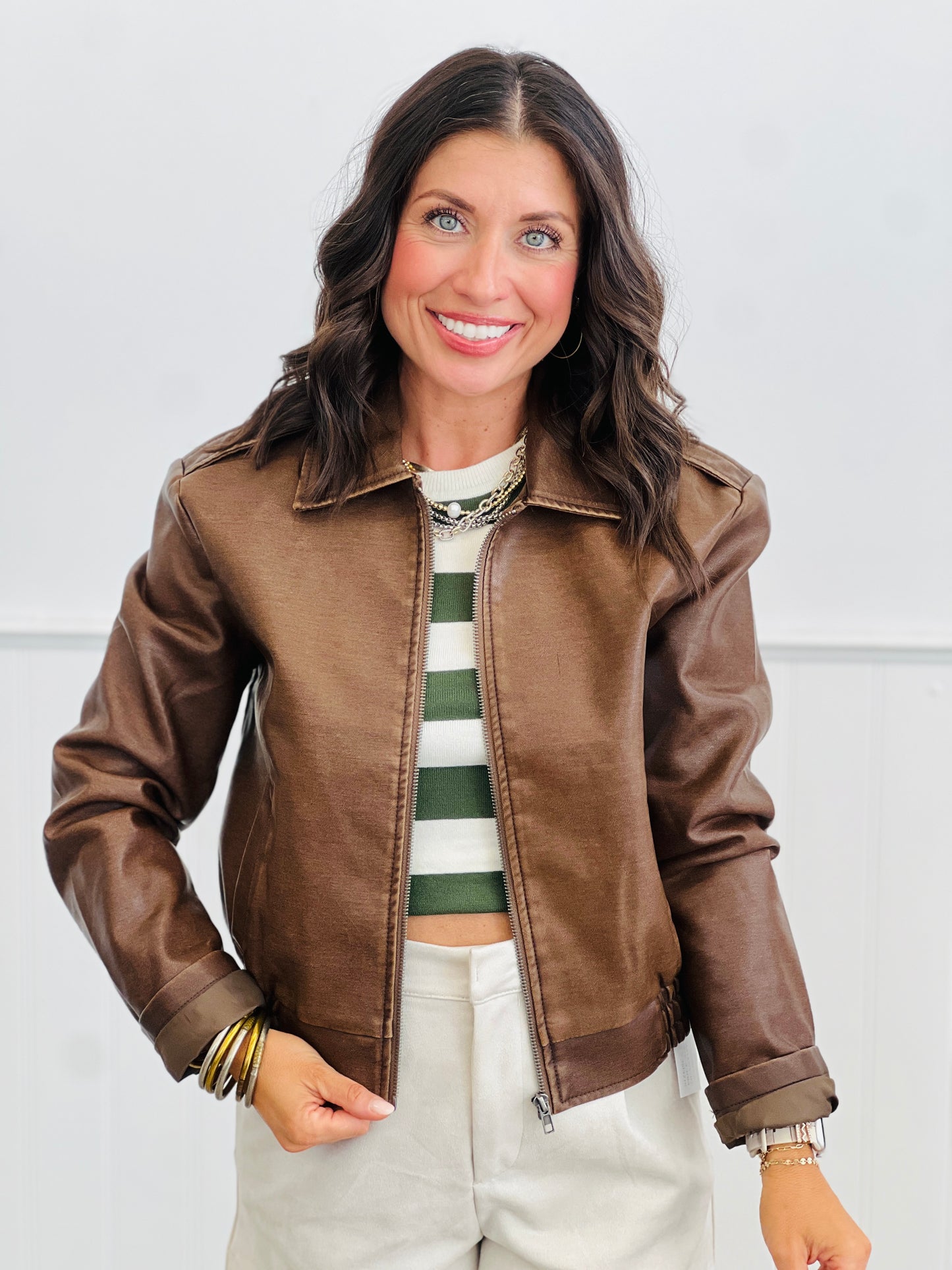 Striped Fitted Sweater Top (Reg.)-4 Colors