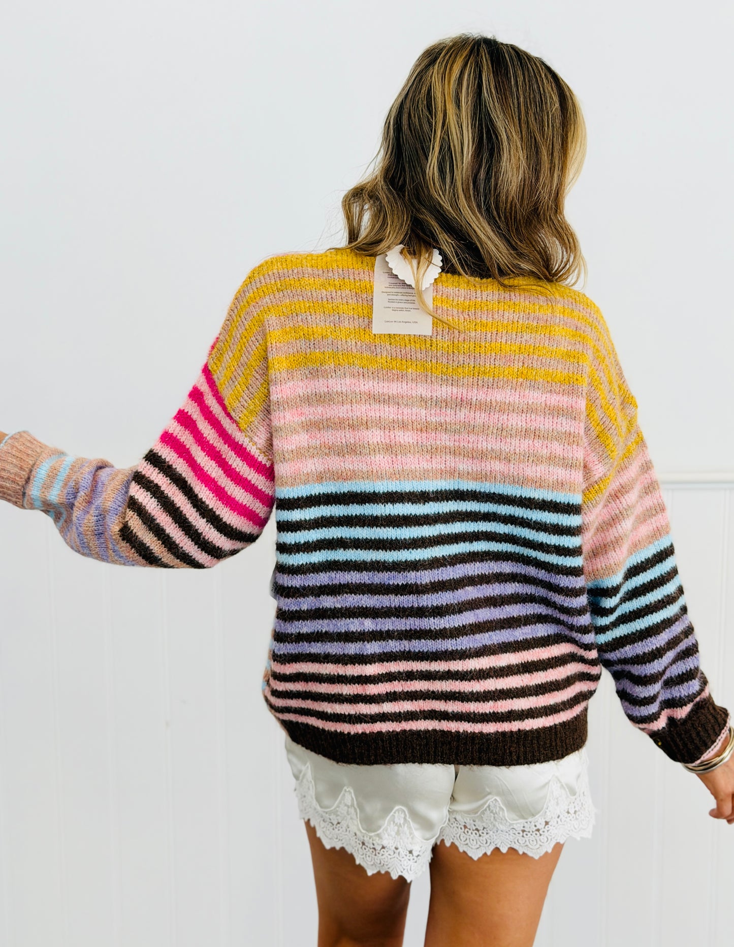 Candy Lane Striped Sweater Cardigan  (Reg.)