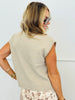 Taupe Button Down Sweater Top (Reg.)