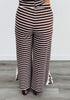 Striped Lace Side Slit Pants (Reg. and Plus) - 6 Colors