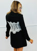 Black Lace Corset Detail Romper (Reg.)