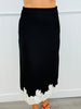 Scallop Lace Trim Midi Skirt (Reg.)-4 Colors