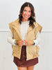 Quilted Zip & Snap Padded Vest (Reg.)-2 Colors