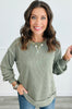 Andree Waffle Knit Long Sleeve Top (Reg. and Plus) - 4 Colors